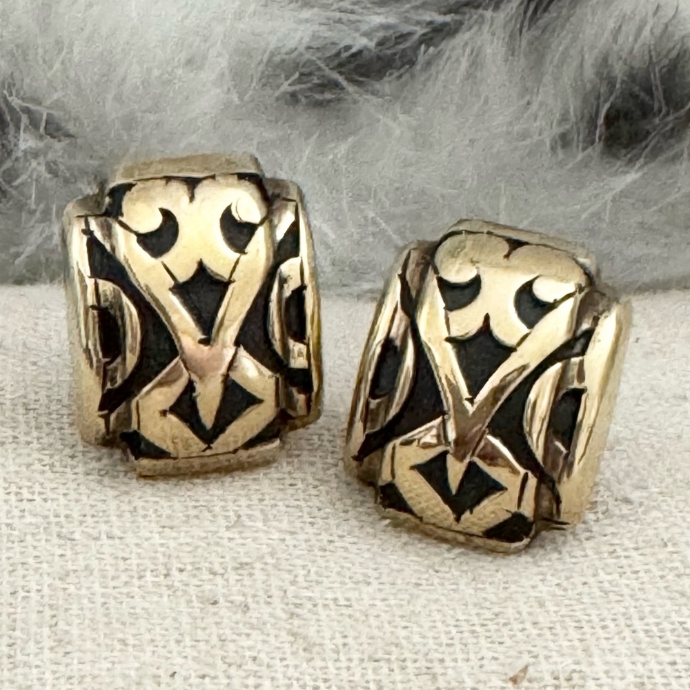 John Hardy Dayak .925 18K Gold Earrings